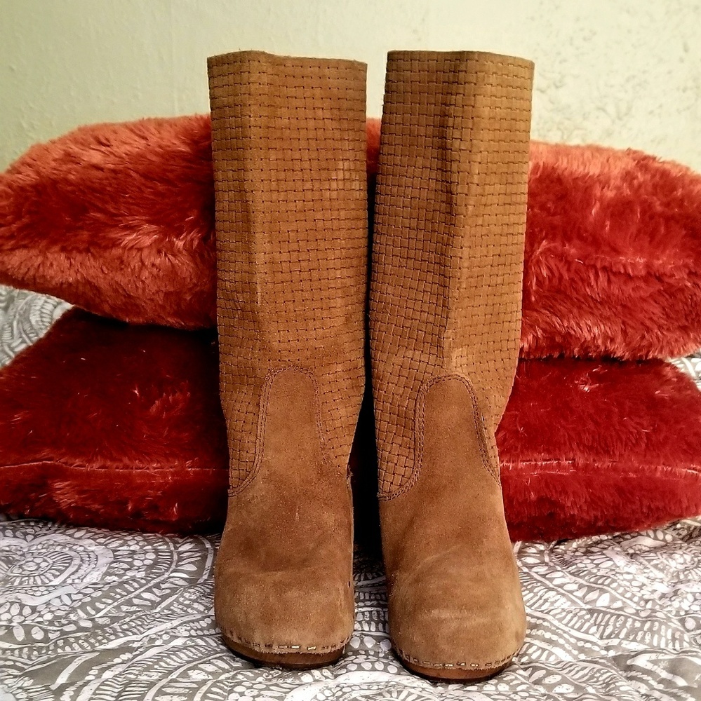 Sanita Suede Wooden Heeled Boots